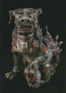 陶彫赤絵の狛犬