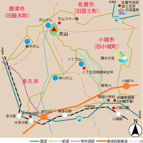 天山(広域総合生活環境保全林)アクセス図