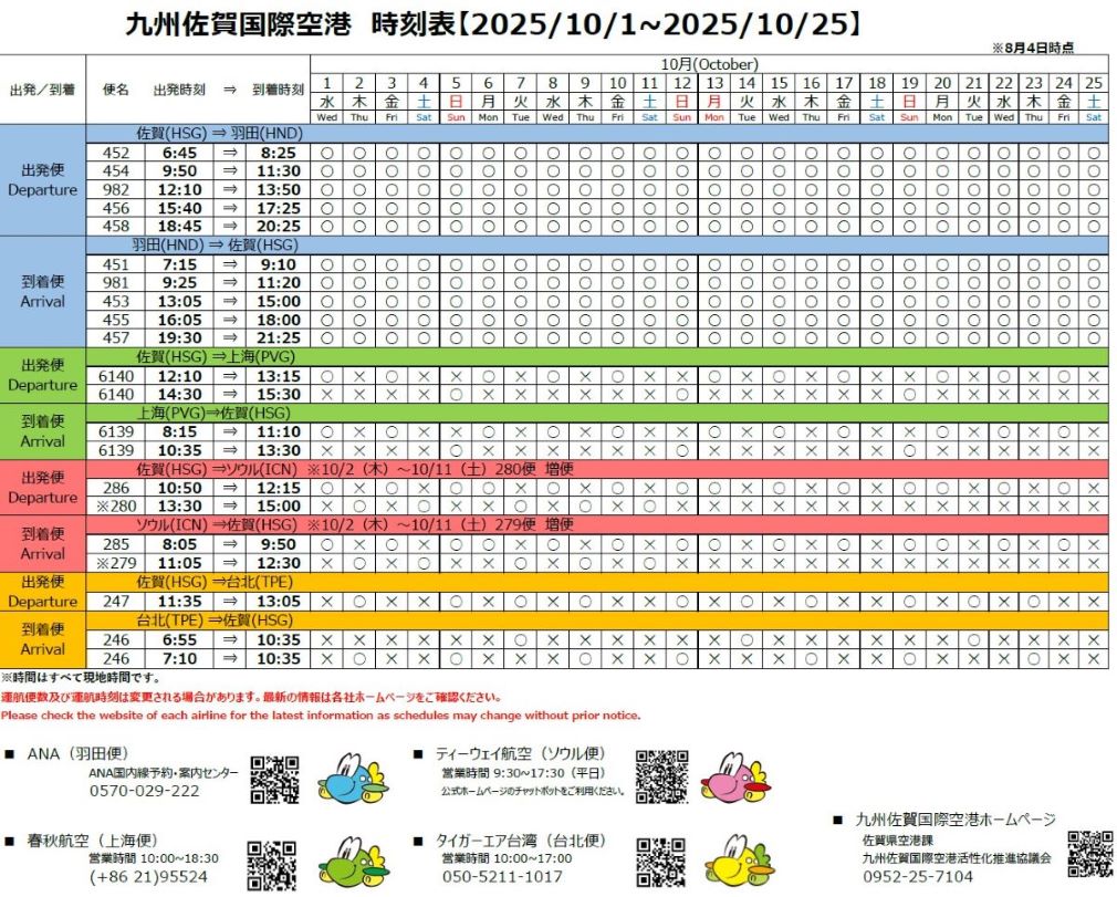 運行カレンダー