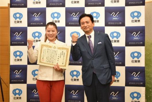 東京2020オリンピック自転車競技に出場された小林優香選手が山口知事を訪問されました。
