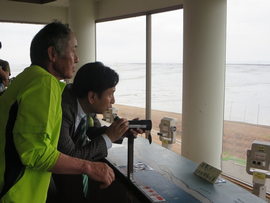 干潟展望館で肥前鹿島干潟の保全について伺いました