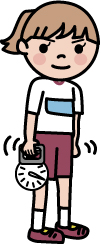 握力の測定をしている様子のイラスト