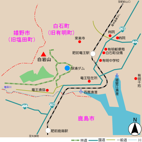 深浦・横山(多目的保安林)アクセス図