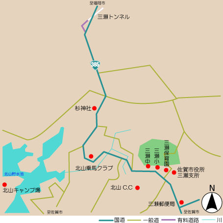 岸高(生活環境保全林)アクセス図