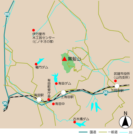 黒髪山(生活環境保全林)アクセス図