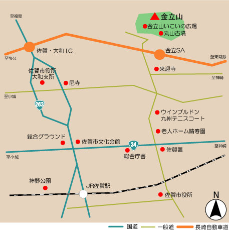 金立(生活環境保全林)アクセス図