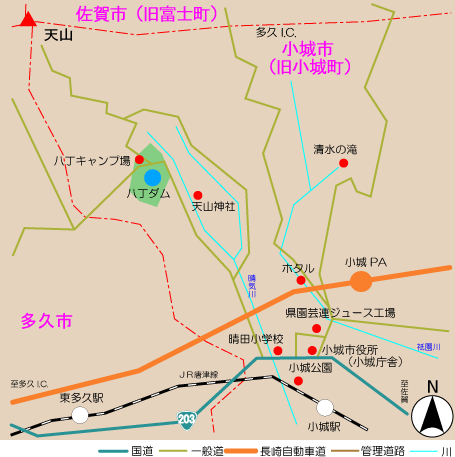 八丁(生活環境保全林)アクセス図