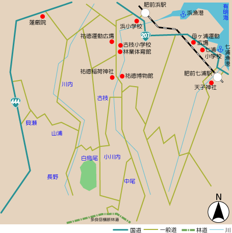 白鳥尾(多目的保安林)アクセス図