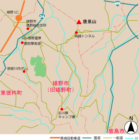 嬉野(生活環境保全林)アクセス図