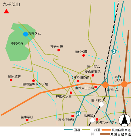 河内(生活環境保全林)アクセス図