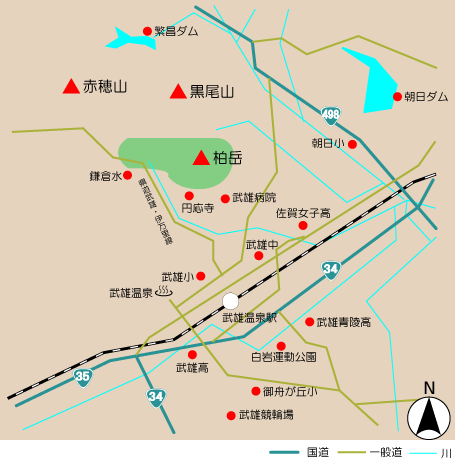 柏岳(生活環境保全林)アクセス図