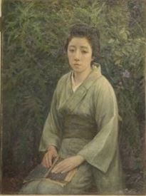 岡田三郎助-薊-佐賀県立美術館