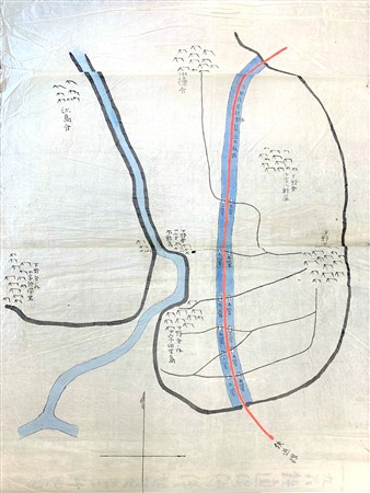 千歳川仮停車場付近路線図