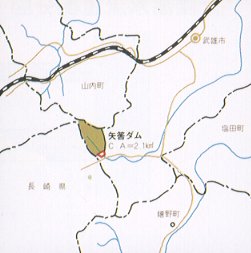 矢筈ダム河川図