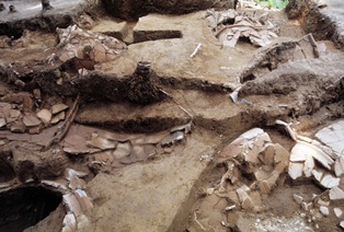 写真：弥生時代中期の甕棺墓地