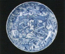 染付有田職人尽し絵図大皿