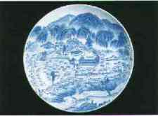 染付鍋島藩窯絵図大皿