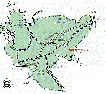 農業試験研究センターの位置図