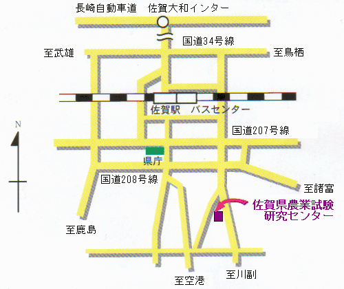 農業試験研究センター本場の位置図