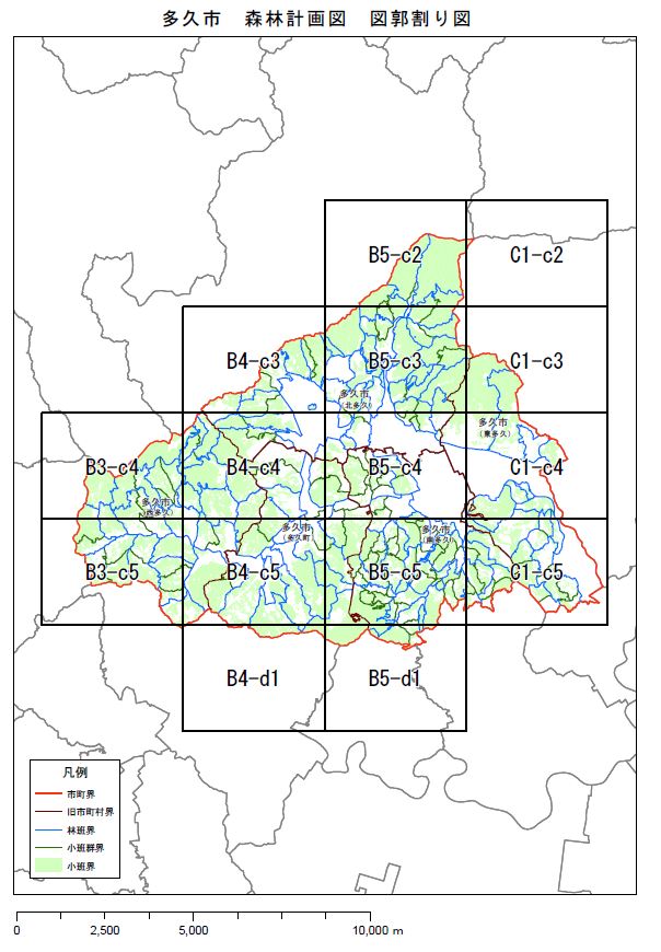 森林計画図　多久市