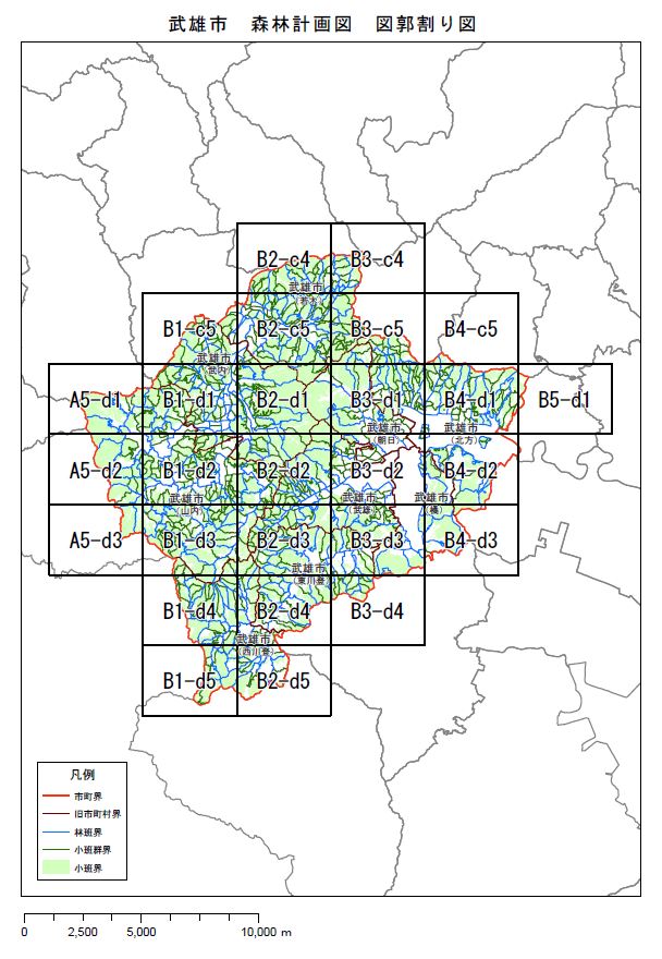 森林計画図　武雄市