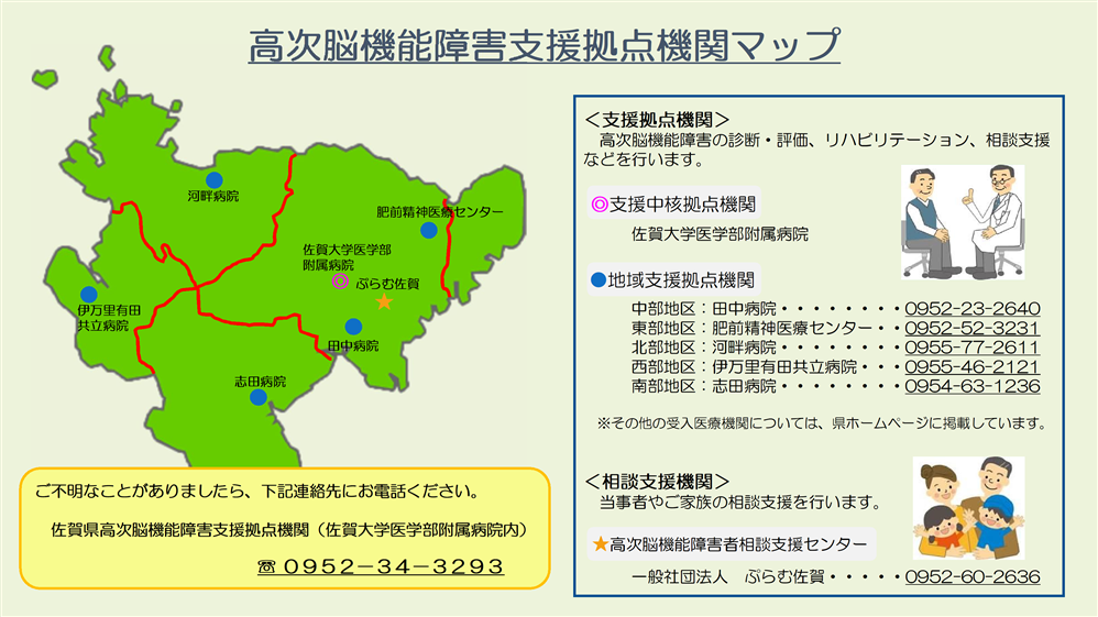 高次脳機能障害支援拠点機関マップ