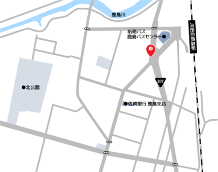 JR肥前鹿島駅周辺/スカイロード交差点地図