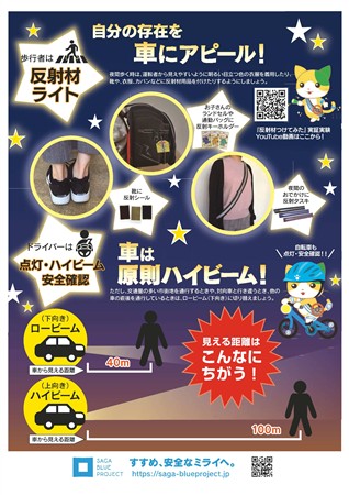 夕暮れ時の早めのライト点灯運動チラシ（裏）