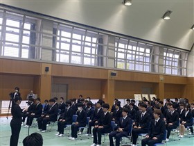 在校生代表の歓迎の言葉