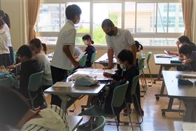 龍谷中学校の生徒がサポートしてくれました